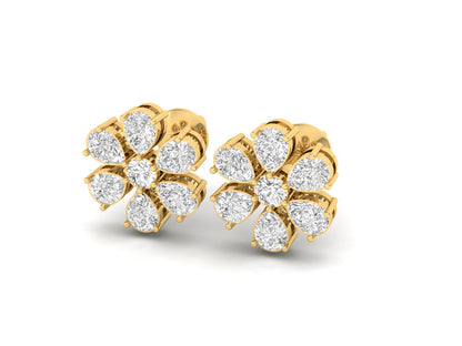 Diamond Petal Cluster Earrings