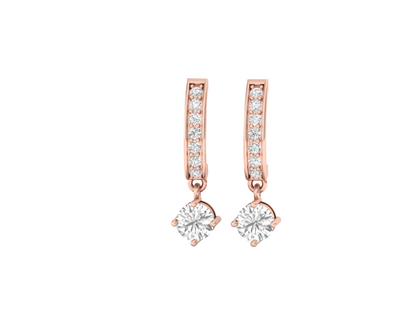 Dazzling Diamond Dangle J-Hoop Earrings