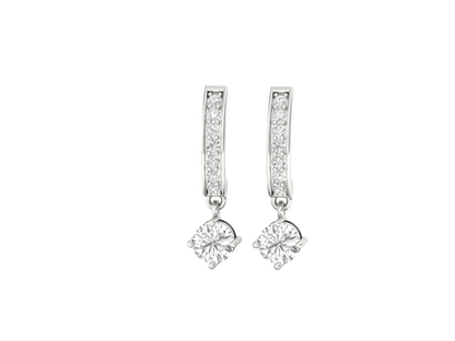 Dazzling Diamond Dangle J-Hoop Earrings
