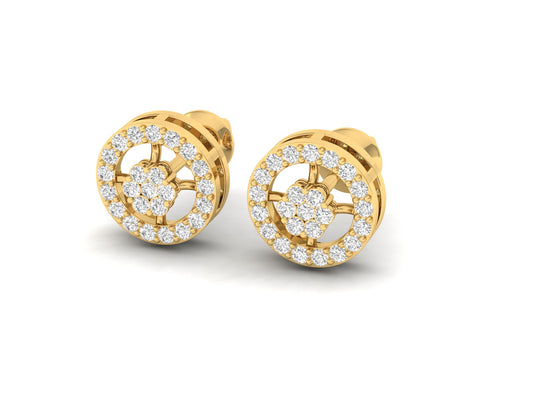 Dazzling Diamond Circle Stud Earrings