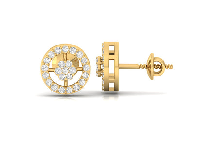 Dazzling Diamond Circle Stud Earrings