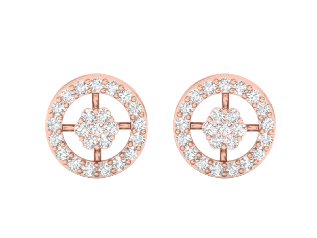Dazzling Diamond Circle Stud Earrings