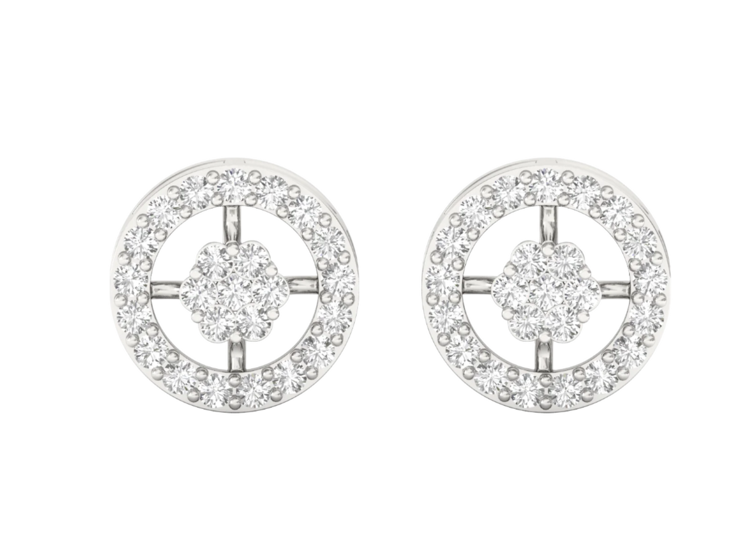 Dazzling Diamond Circle Stud Earrings
