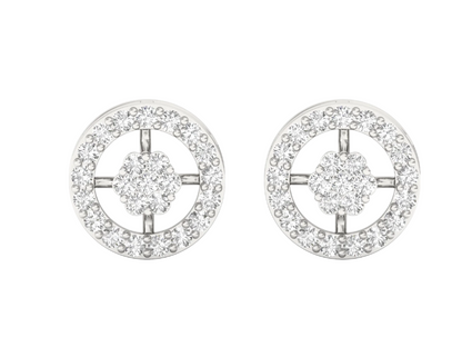 Dazzling Diamond Circle Stud Earrings