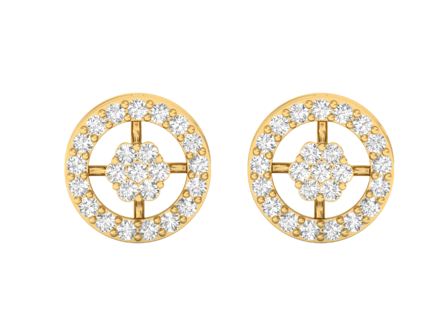Dazzling Diamond Circle Stud Earrings