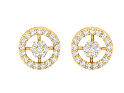 Dazzling Diamond Circle Stud Earrings