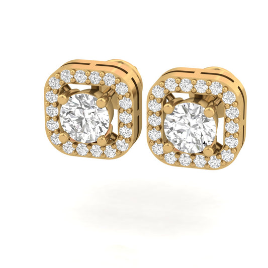 Dazzling Square Diamond Studs