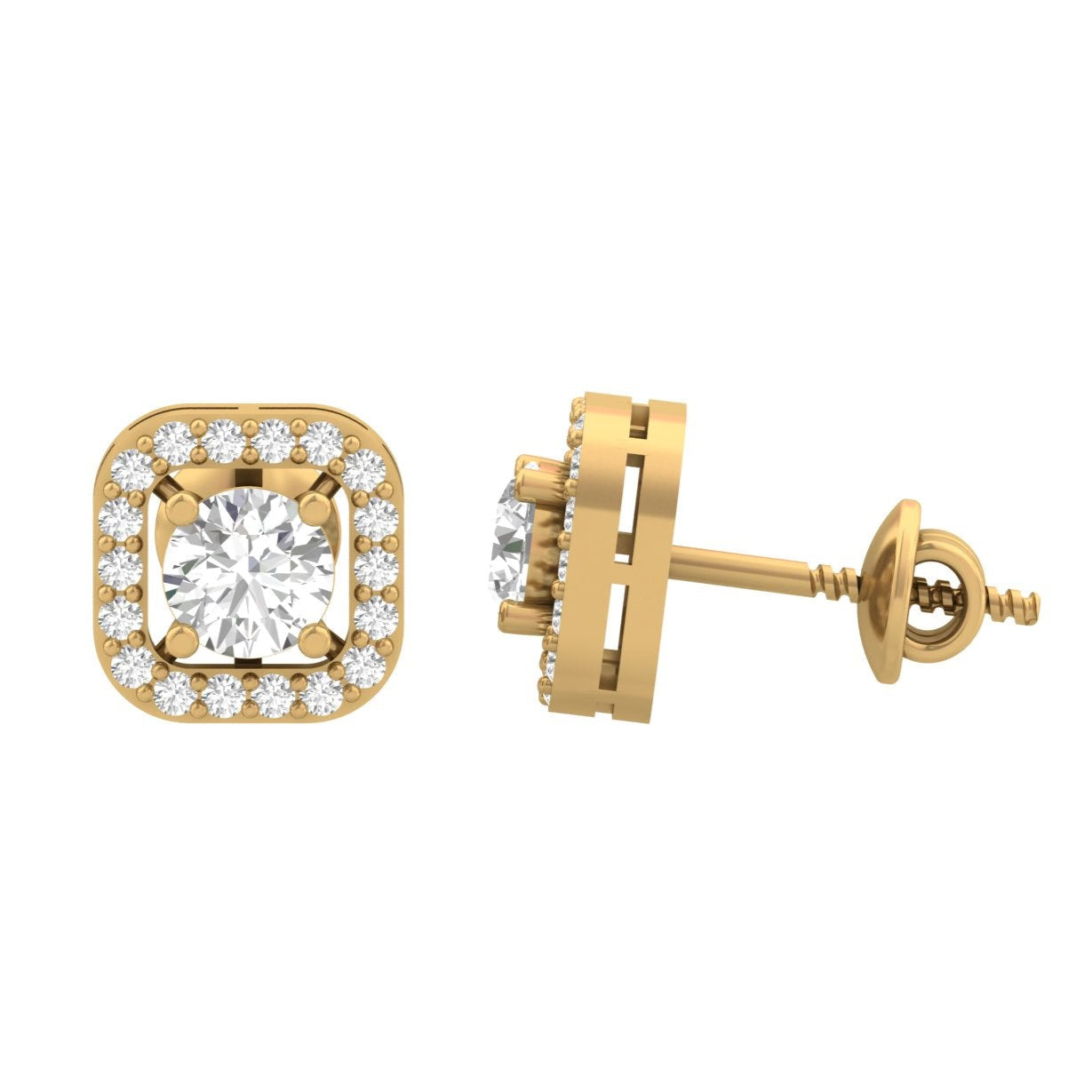 Dazzling Square Diamond Studs