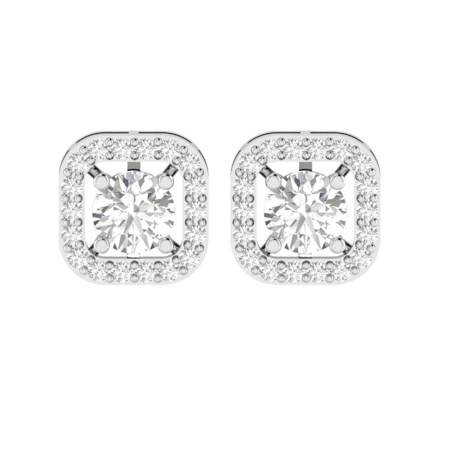 Dazzling Square Diamond Studs