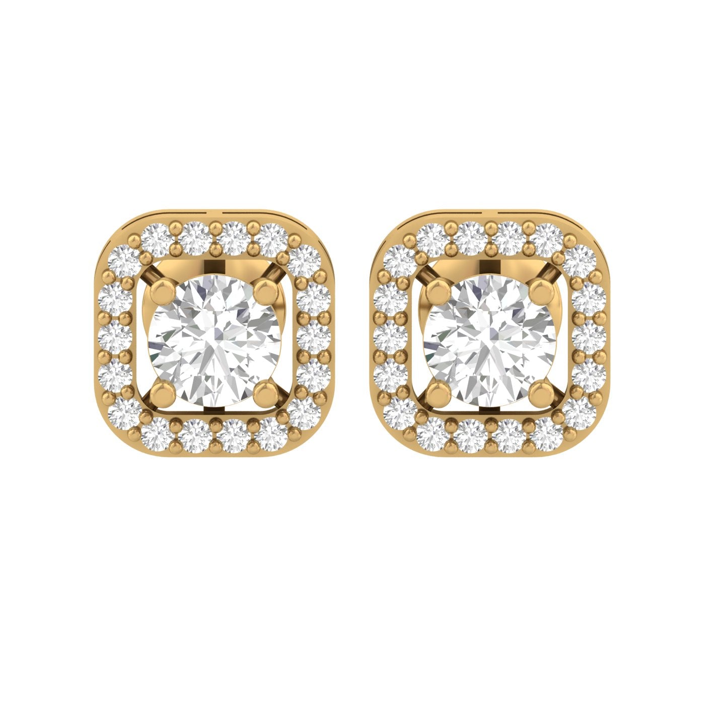 Dazzling Square Diamond Studs