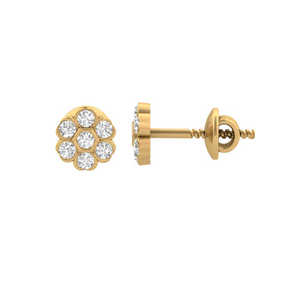 Floral Diamond Stud Earrings