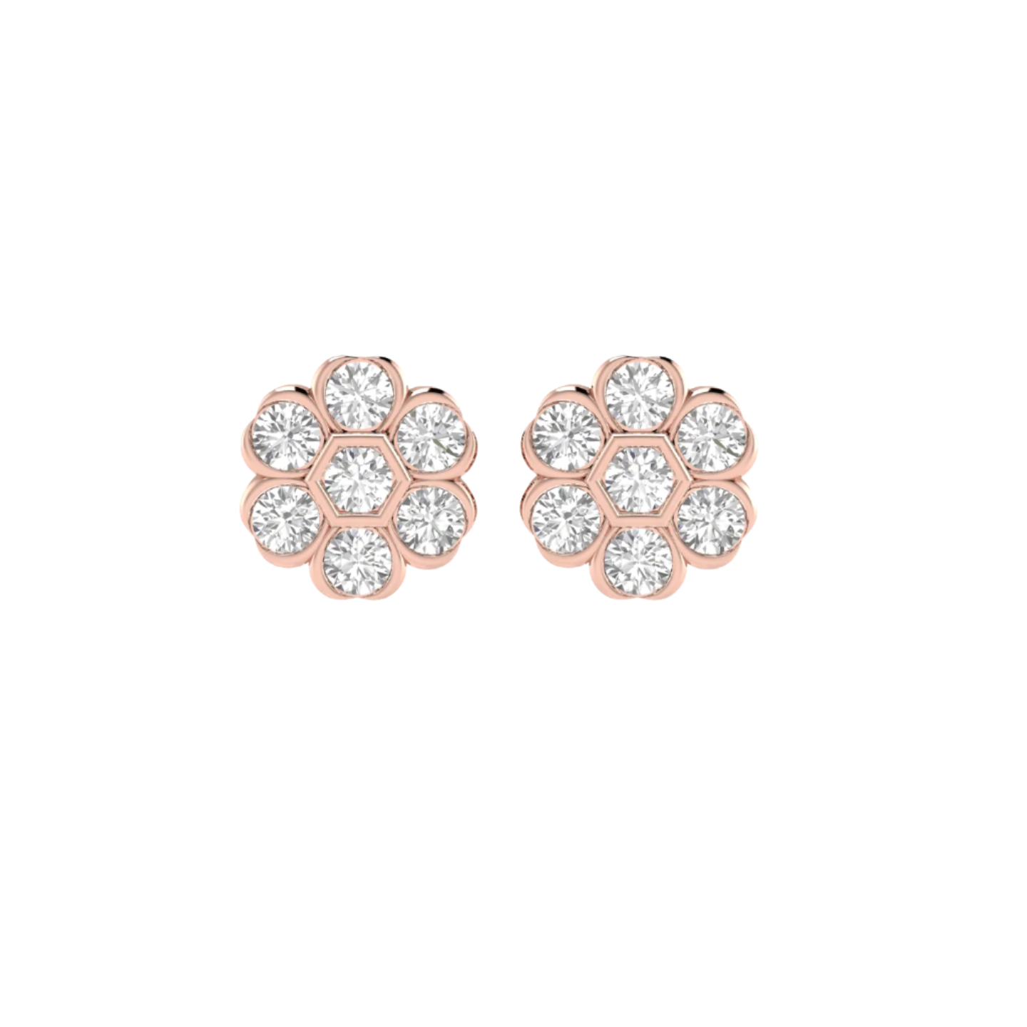 Floral Diamond Stud Earrings