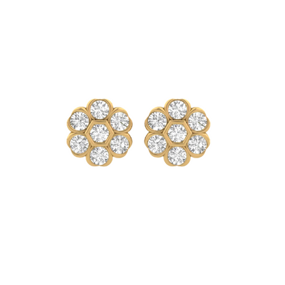 Floral Diamond Stud Earrings