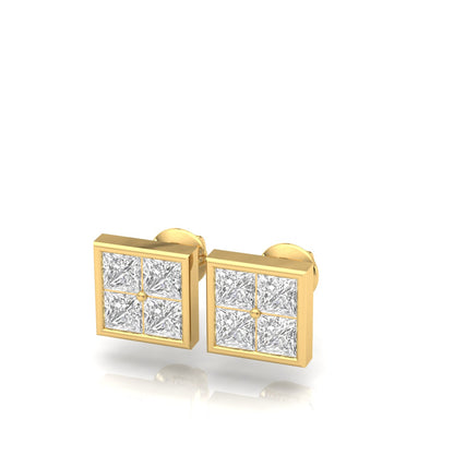 Radiant Diamond Square Studs