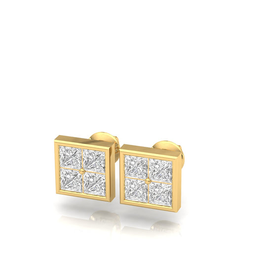 Radiant Diamond Square Studs