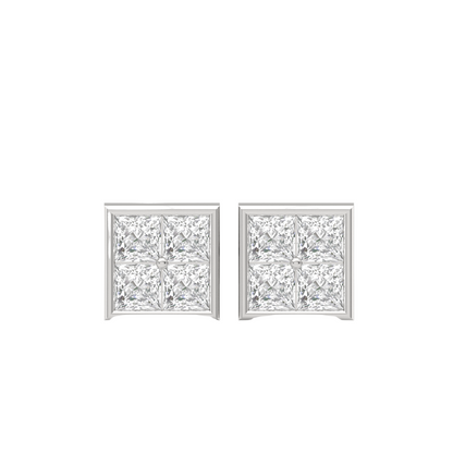 Radiant Diamond Square Studs
