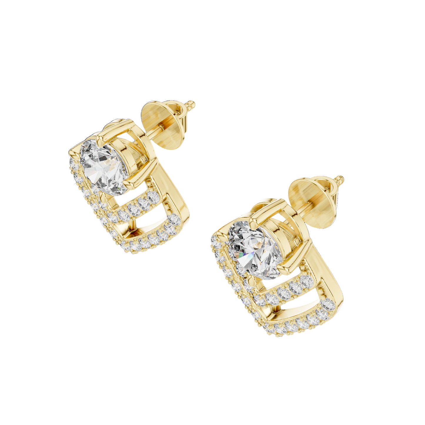 Golden Gleam Diamond Earrings