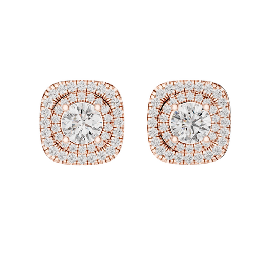 Dazzling Double Halo Studs