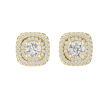 Dazzling Double Halo Studs