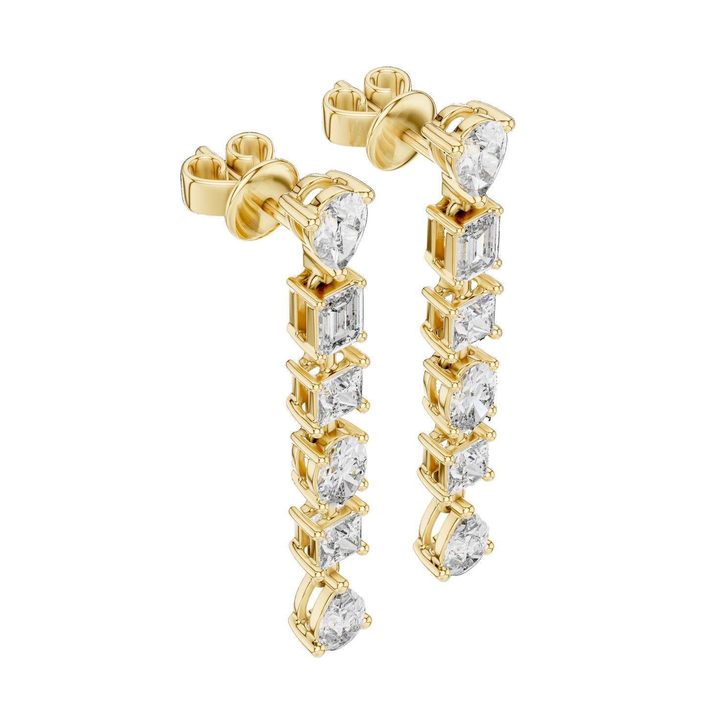 Dazzling Multi-Cut Diamond Drop Earrings