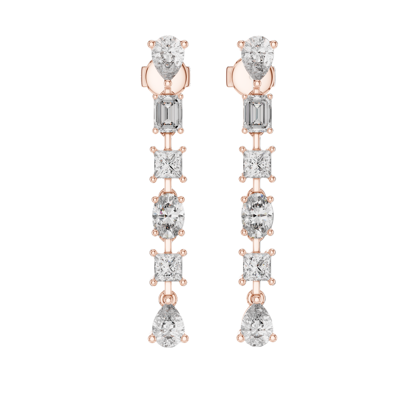 Dazzling Multi-Cut Diamond Drop Earrings