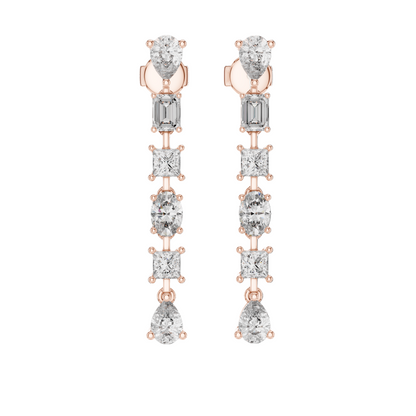 Dazzling Multi-Cut Diamond Drop Earrings