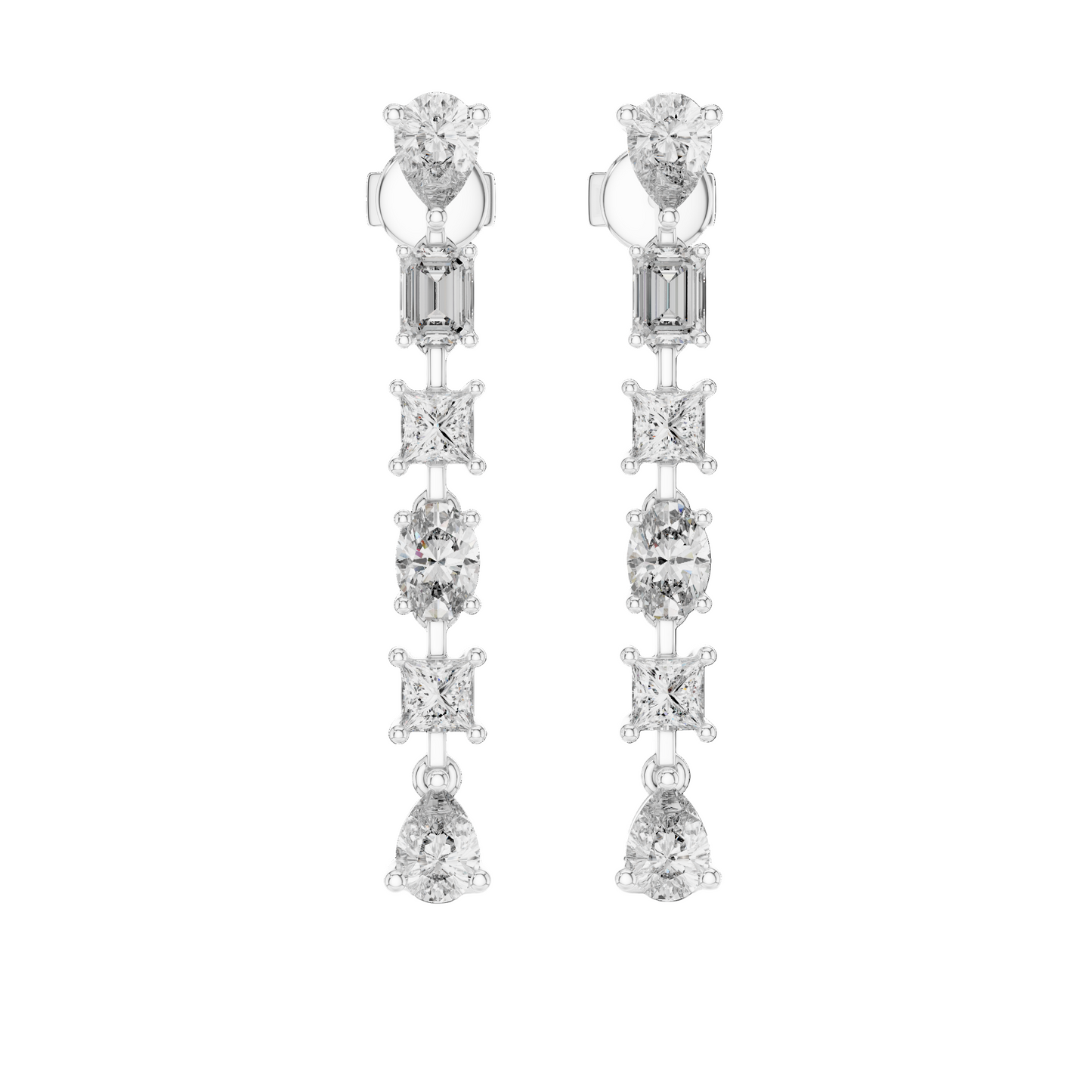 Dazzling Multi-Cut Diamond Drop Earrings