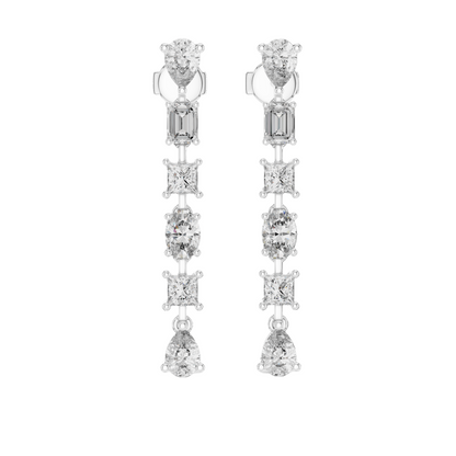 Dazzling Multi-Cut Diamond Drop Earrings