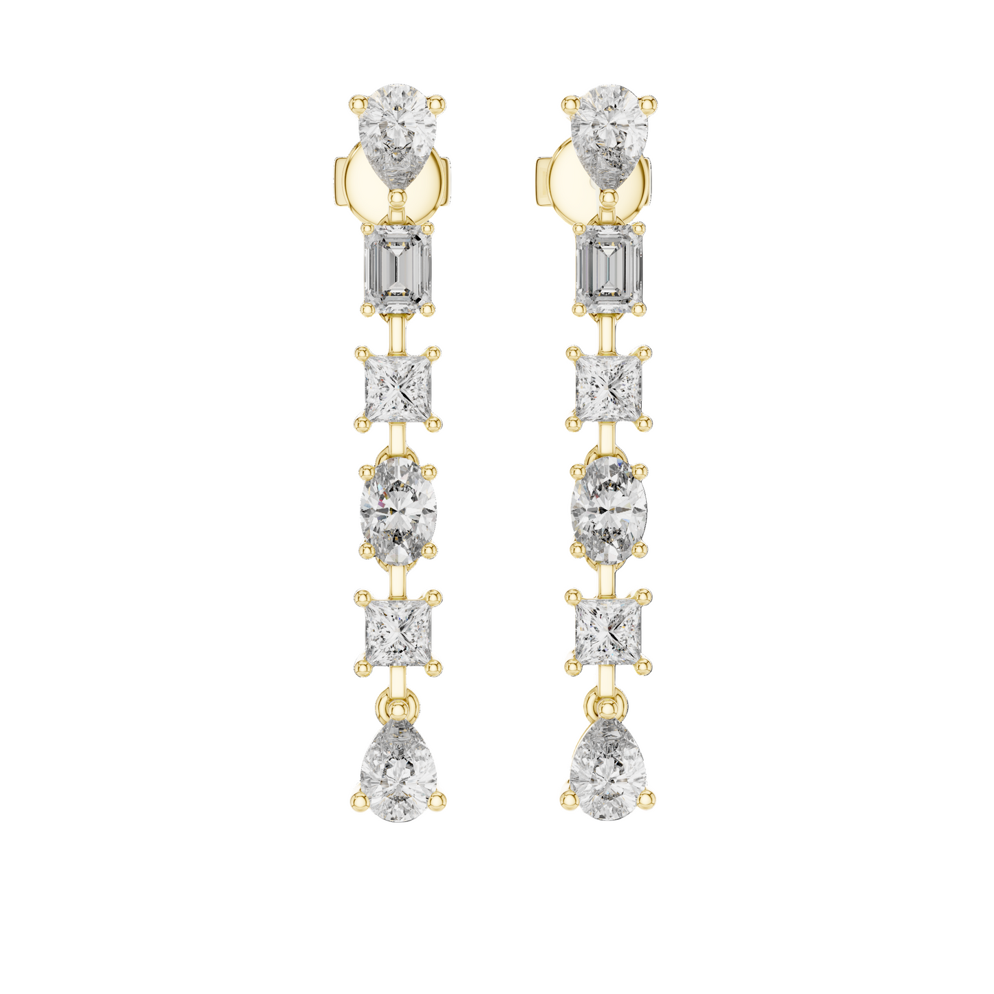 Dazzling Multi-Cut Diamond Drop Earrings