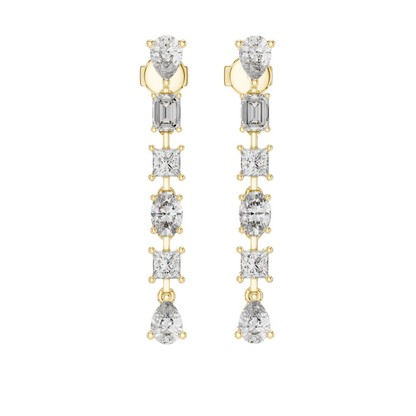 Dazzling Multi-Cut Diamond Drop Earrings