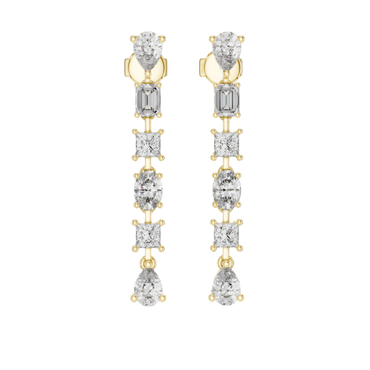 Dazzling Multi-Cut Diamond Drop Earrings