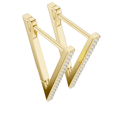 Geometric Triangle Diamond Earrings