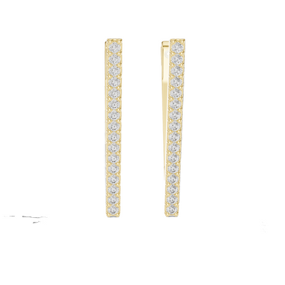 Geometric Triangle Diamond Earrings