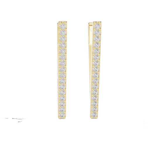 Geometric Triangle Diamond Earrings