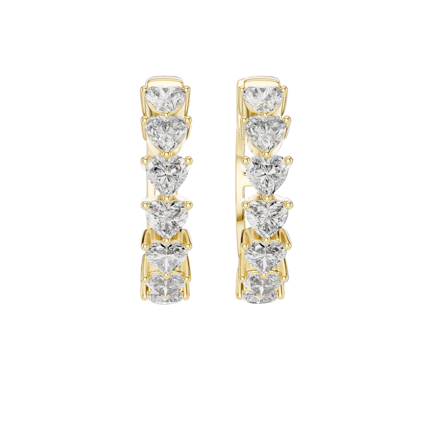 Heart Line Diamond Hoops