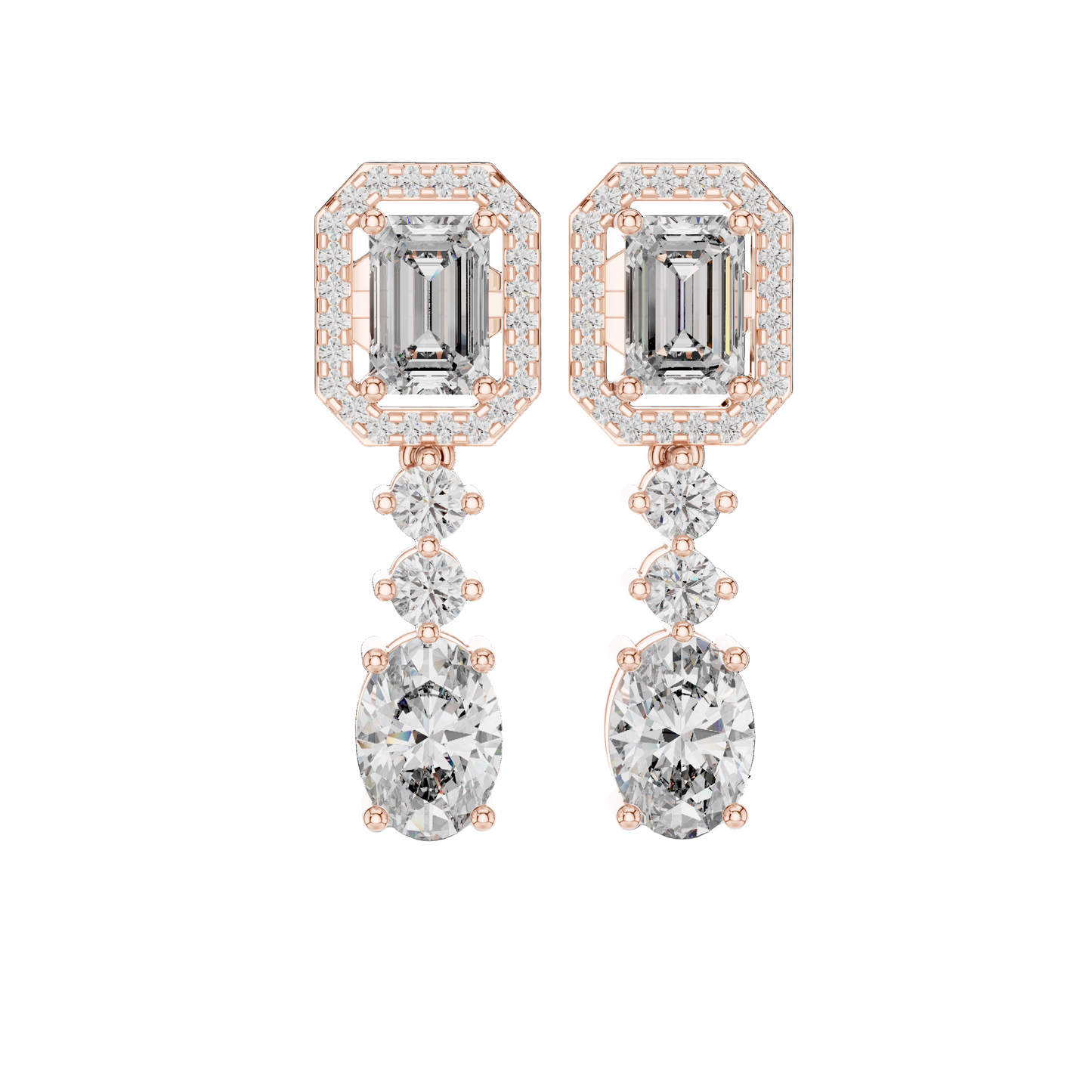 Grand Duet Diamond Drop Earrings