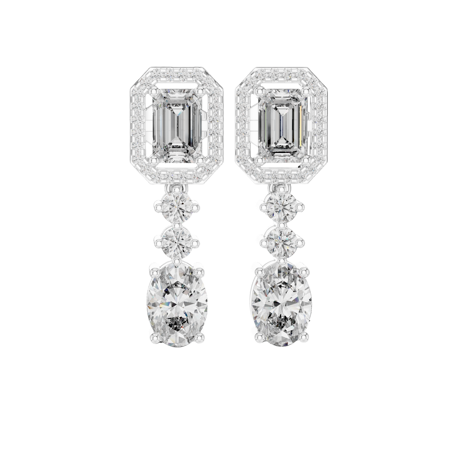 Grand Duet Diamond Drop Earrings
