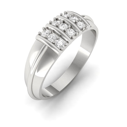Men's Triple Row Diamond Ring