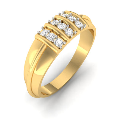 Men's Triple Row Diamond Ring