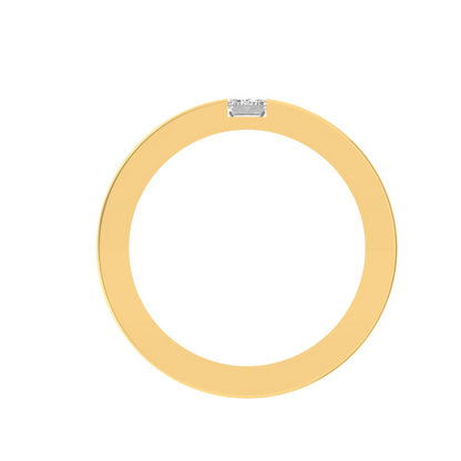 Modern Men's Ring with Emerald Diamond