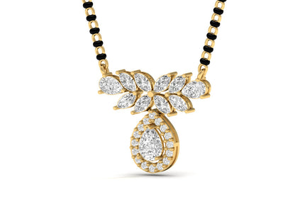 Pear Drop Diamond Halo Mangalsutra