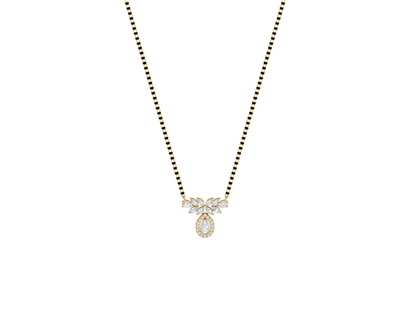 Pear Drop Diamond Halo Mangalsutra