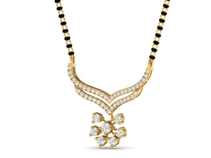 Diamond Snowflake Drop Mangalsutra