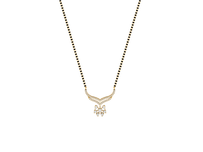 Diamond Snowflake Drop Mangalsutra