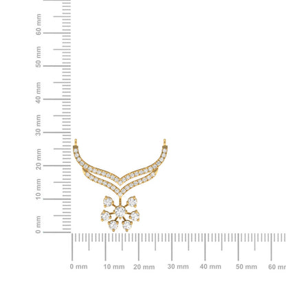 Diamond Snowflake Drop Mangalsutra
