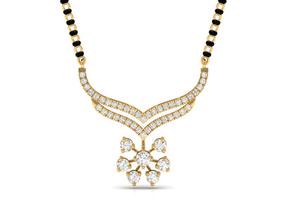 Diamond Snowflake Drop Mangalsutra