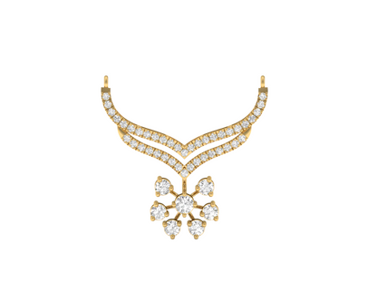 Diamond Snowflake Drop Mangalsutra