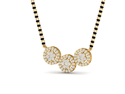 Trio Diamond Halo Mangalsutra