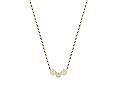 Trio Diamond Halo Mangalsutra