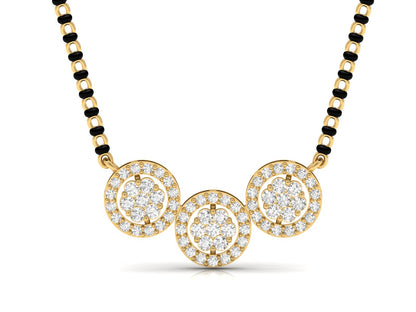 Trio Diamond Halo Mangalsutra